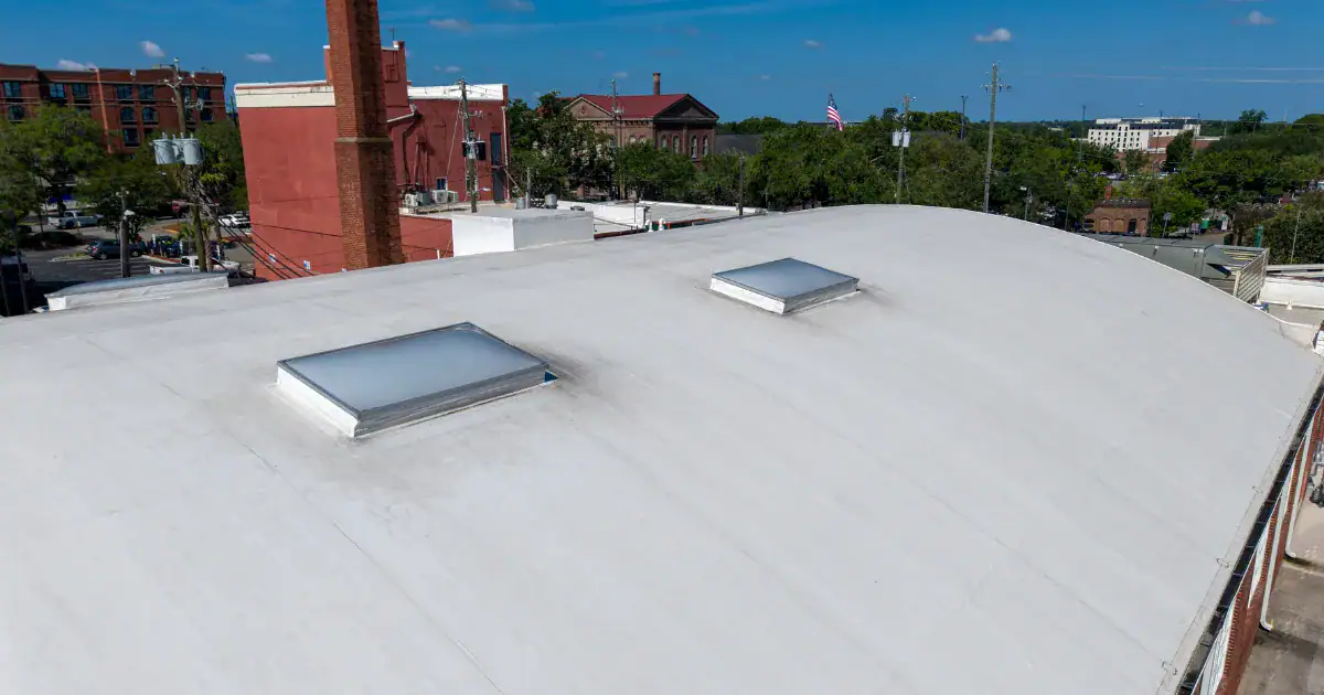 Bonitz of Georgia Roof with Skylights Commercial roof with two skylights in Georgia by Bonitz of Georgia.